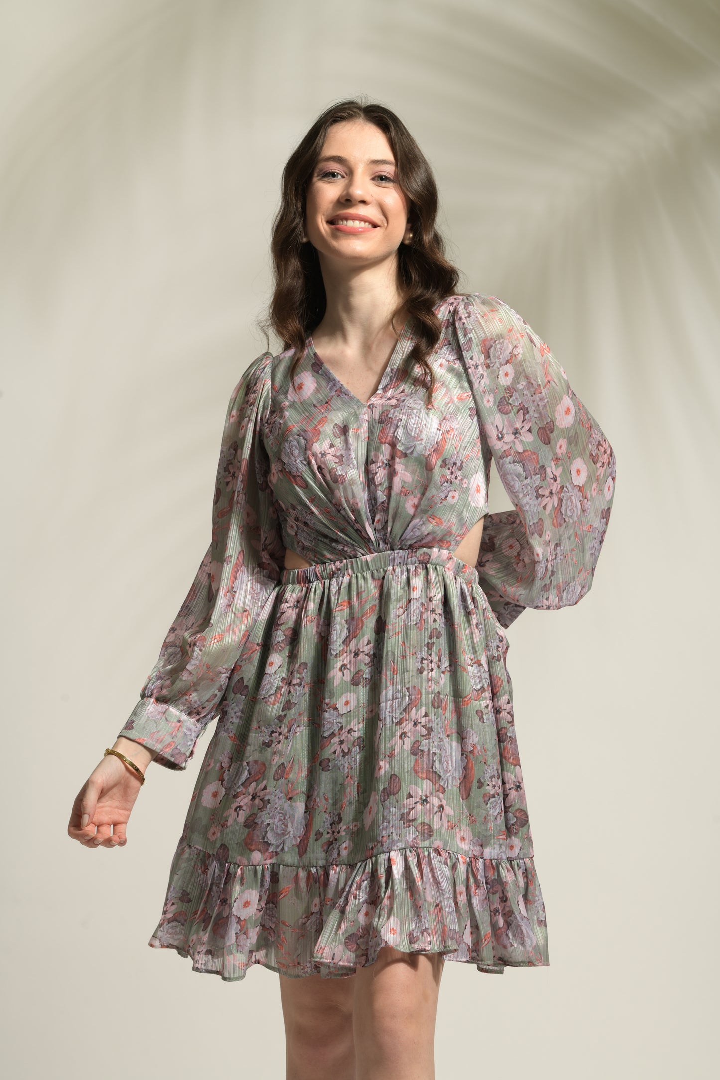 Daisy Floral Printed Flared Dress