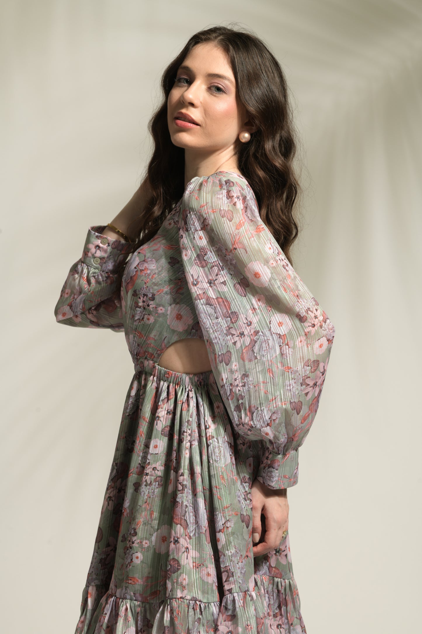 Daisy Floral Printed Flared Dress
