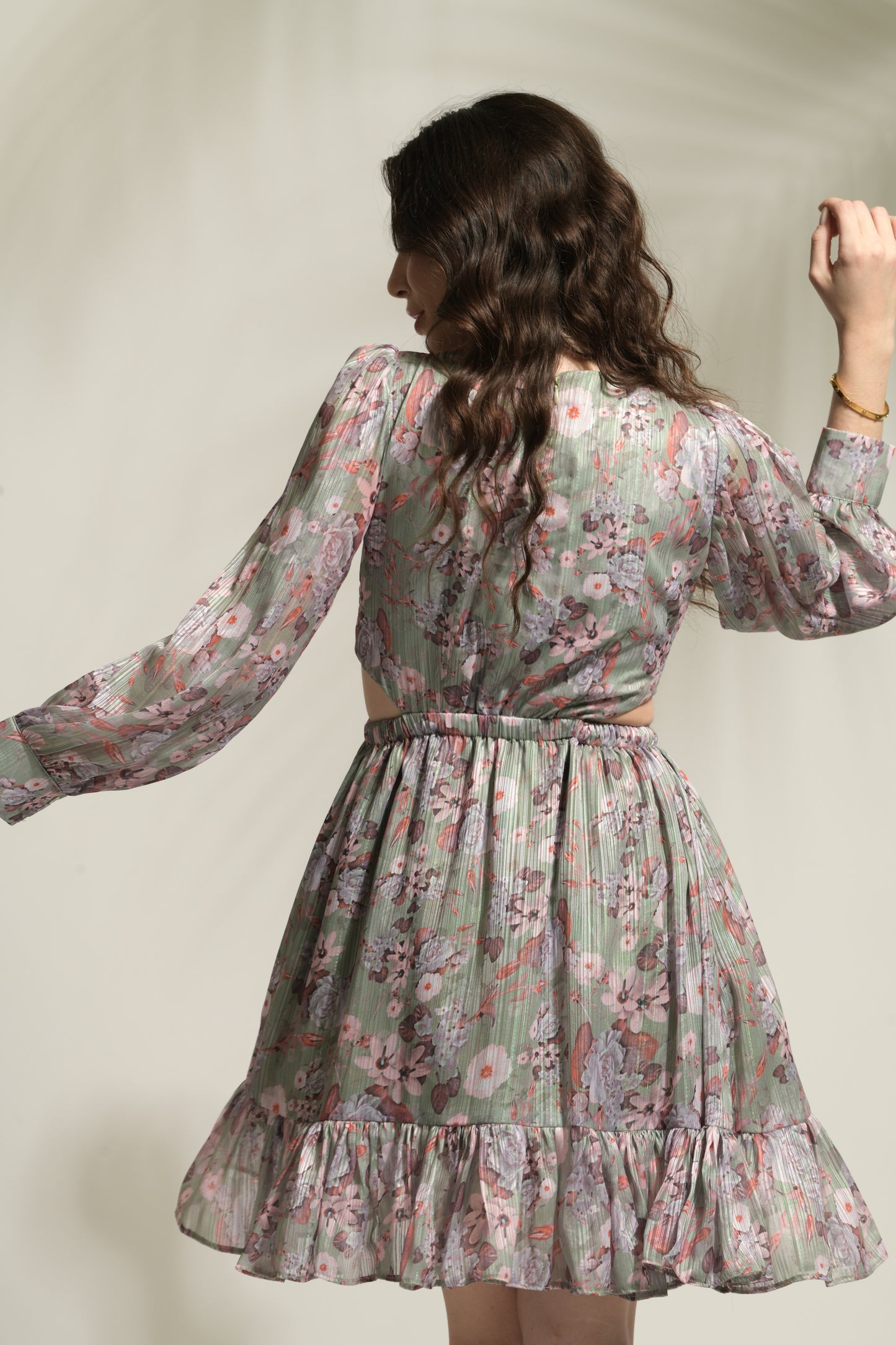 Daisy Floral Printed Flared Dress
